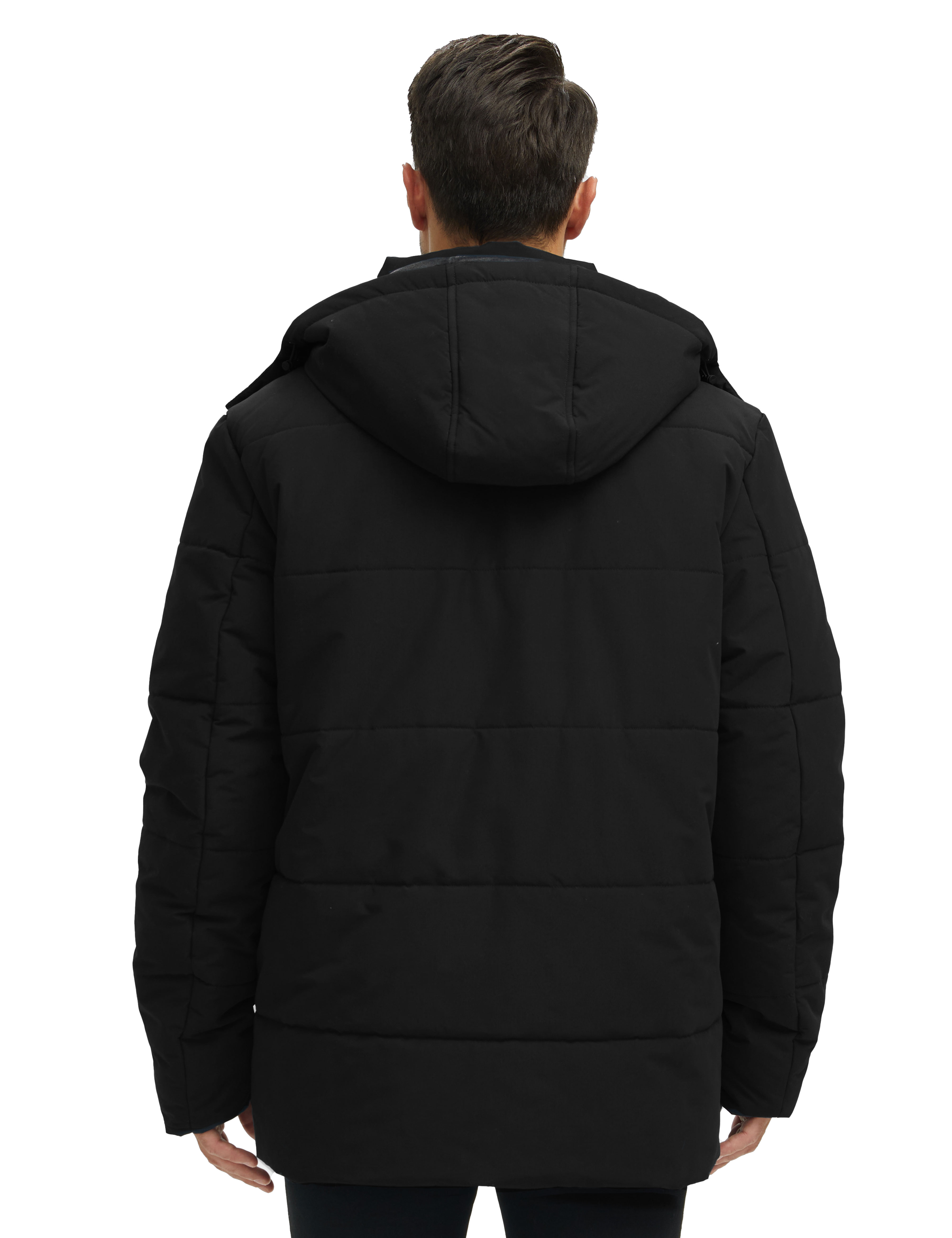 WenVen Men's Winter Puffer Jacket, Black photo 4