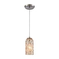 thumbnail image 1 of Ansegar - One Light Pendant Amber Plated Glass  Satin Nickel Finish With, 1 of 2