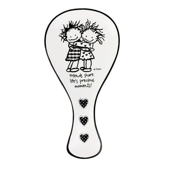 Friends share life's Precious Moments Utensil Holder Spoon Rest 9" x 5"