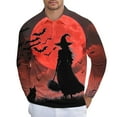 thumbnail image 5 of Awdenio Men's Clothing Long Sleeve Cute Halloween Shirts Print Casual Vintage Classic Golf Shirt, 5 of 8