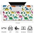 thumbnail image 5 of Long Mouse Pads for Desk,Vivid Colored Dinosaur and Leaf Pattern Desk Mats on Top Of Desks, Desk Mouse Pad Extra Large with 3mm Non-Slip Base and Stitched Edge for Gaming,Office,Work,Home 47.3"x23.6", 5 of 6