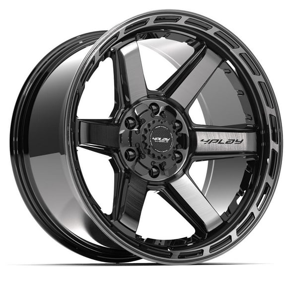 4PLAY Wheels 4P63 20 Inch Rim Fits 5x127 & 5x139.7 20x10 Gloss Black Brushed with Tinted Clear (1)