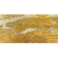 thumbnail image 2 of Joannoo 32x18 Gold Ornate Wood Framed with Double Matting Museum Art Print Titled - Gilded Map of NYC, 2 of 4