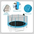 thumbnail image 6 of Noble House 14FT Outdoor Trampoline for Kids with Safety Net, Basketball Hoop and Ladder, Blue Metal Frame, 6 of 8