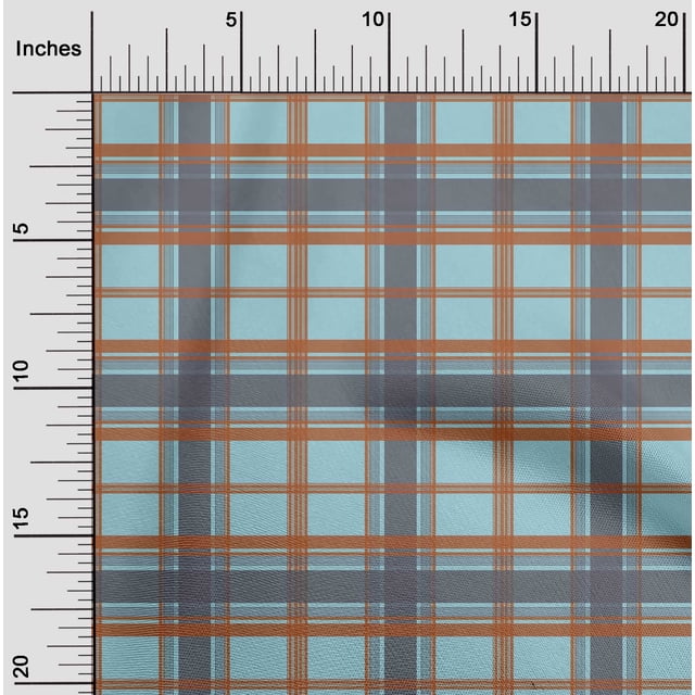 oneOone Polyester Lycra Sky Blue Fabric Madras Check Sewing Craft Projects Fabric Prints By Yard 56 Inch Wide