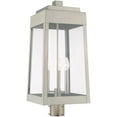 thumbnail image 6 of 10.5 inch 3 Light Brushed Nickel Outdoor Post Top Lantern with Clear Glass Shade backed with Solid Brass material for patio, front porch, entryway and more, 6 of 6