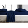 thumbnail image 3 of Alberta King Size 4 Piece Sheet Set, 300 Thread Count Fabric, 18" Deep Pocket, Sateen Finish Sheets, 100% Egyptian Cotton, Cool and Breathable - Navy Blue Solid., 3 of 6