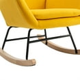 thumbnail image 7 of Nursery Upholstered Rocking Chair, Velvet Fabric Glider Rocker Chair with High Backrest and Armrest, Modern Single Sofa Accent Side Chair for Home Living Room Bedroom Nursery Office, Yellow Yellow; Velvet, 7 of 7