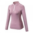thumbnail image 1 of Women's Zipper Long Sleeve Sports Fitness Yoga Training Quick-drying Clothes T-shirt Autumn Top, 1 of 12