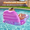 thumbnail image 4 of Joyfy Tropical Leaves Inflatable Pool Lounger Adult, Pool Floating Recliner Chair with Cup Holders, Pink, 4 of 7