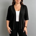 thumbnail image 3 of fatyb Womens Plus Size Cardigan Half Sleeve Lightweight Jacket Open Front Summer Casual Loose Cover Up, 3 of 7