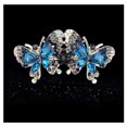 thumbnail image 1 of paquete de doble mariposa púrpura cristal rhinestone horquilla elegante temperamento cola de caballo clip horizontal deslumbrante agua diamante niña horquilla (tinta azul) JFHHH pequeña, 1 of 2