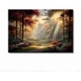 thumbnail image 1 of Oil Painting Style Landscape Canvas Art with Pine Wood Frame, Nature Decor & Gift for Bedroom, Living Room, 1 of 7