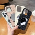 thumbnail image 2 of 3D Fold Rock Texture Plating Mirror Phone Case Compatible with iPhone Case (Black,iPhone 11), 2 of 7