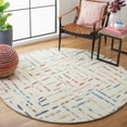 thumbnail image 2 of SAFAVIEH Metro Rodina Geometric Striped Area Rug, Ivory/Blue, 6' x 6' Round, 2 of 11