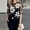 Black, variant on Morttic Women's Floral Print See-Through Blouse – Round Neck 5-Sleeve Chiffon Top Summer Beach Cover-Up Black,XL