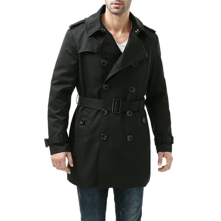 Double Breasted Mid Length Coat - BGSD Waterproof Double Breasted Mid Length Trench Coat for Men with Removable Liner