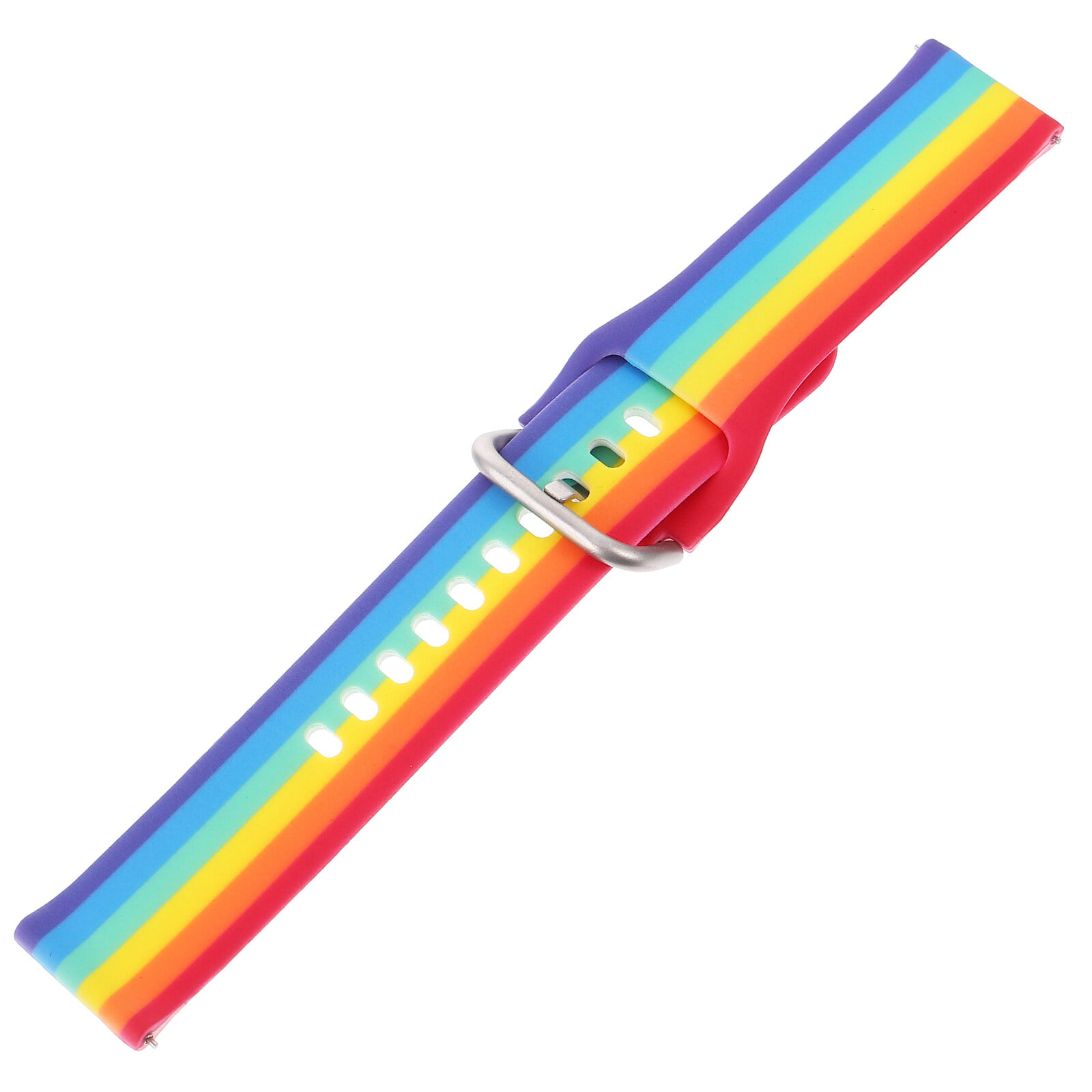 Rainbow Printed Soft Silicone Watch Band Compatible With Galaxy