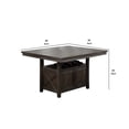 thumbnail image 4 of Wooden Counter Height Table with Cabinet and Butterfly Leaf Gray, 4 of 5