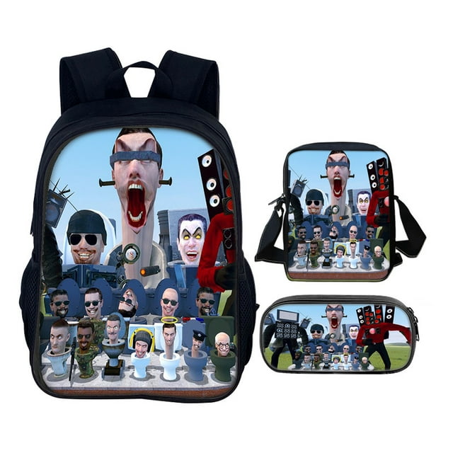 Toilet man three-piece skibidi toilet game peripheral backpack