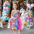 thumbnail image 3 of Drtj Tutu Dress for Girls Birthday Dress Princess Sparkly Sequin Tulle Toddler Fairy for Fancy Party Outfit,sized 4T, color Multicolor, 3 of 6