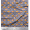 thumbnail image 1 of Soimoi Moss Georgette Fabric Fish & Shells Ocean Print Sewing Fabric Yard 42 Inch Wide, 1 of 2