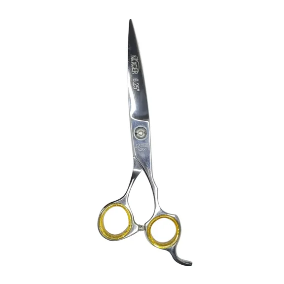 NIXCER PROFESSIONAL SERIES BROAD BLADE 6.25" RAZOR EDGE HAIR CUTTING SCISSORS SILVER