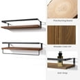 thumbnail image 4 of Uten Floating Wall Shelf Set of 2, Wall Mounted Shelves Wooden Holder Loading 20lb, Brown, 4 of 11