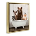 thumbnail image 2 of Woodland Creatures Antique Bathtub Gold Floating Frame Canvas Art, 25 x 25, Made In USA, 2 of 8
