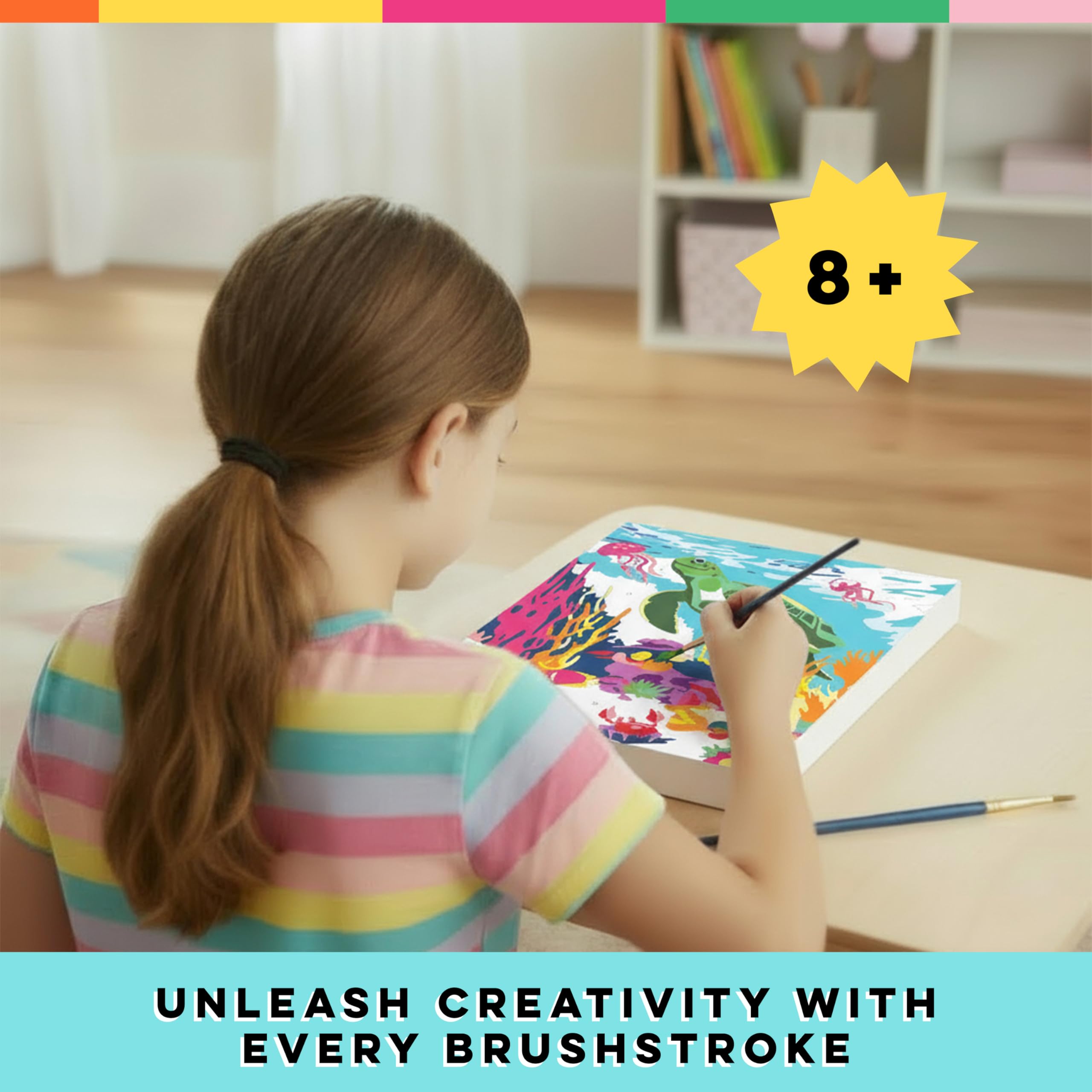 Bright Stripes iHeartArt Paint By Number Kit - Amazing Ocean