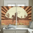 thumbnail image 4 of Sheer Curtains 54 inches Long, Western Cowboy Cowboy on Horseback with Rope Light Filtering Sheer Window Curtains Rod Pocket Voile Drapes for Bedroom Living Room, 52"W x 54"L 2 Panels, 4 of 7