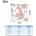 thumbnail image 3 of Pink Throw Pillow Cover Set of 2 Cases Watercolor Flower Blue Leaf Cosplay Outdoor Decor Pillowcase Home Square 18x18 Inch Pillow Slip, 3 of 6