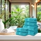 thumbnail image 5 of Juego de toallas de baño premium multicolor de 6 piezas con tejido absorbente ultrasuave para baños familiares, secado rápido para uso diario y comodidad para invitados. Aestivo | Azul cielo, 5 of 7