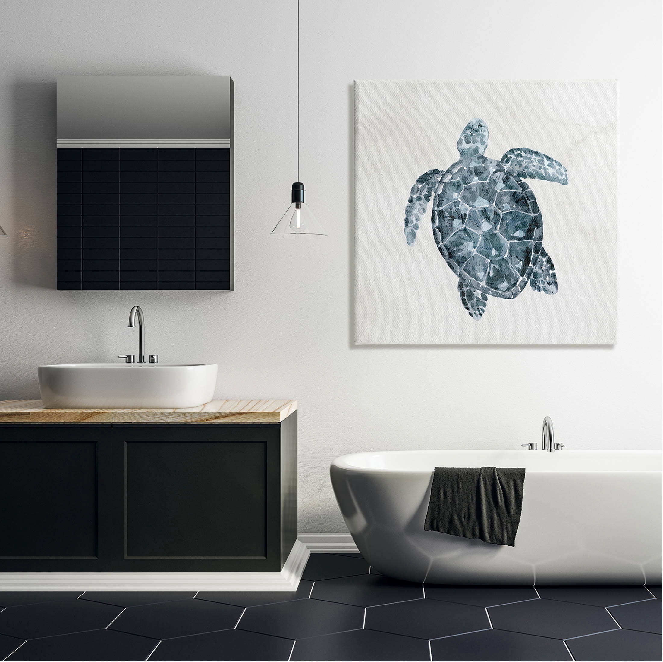 Stupell Industries Sea Turtle Beach Portrait Graphic Art Gallery Wrapped Canvas Print Wall Art, Design by Kim Allen
