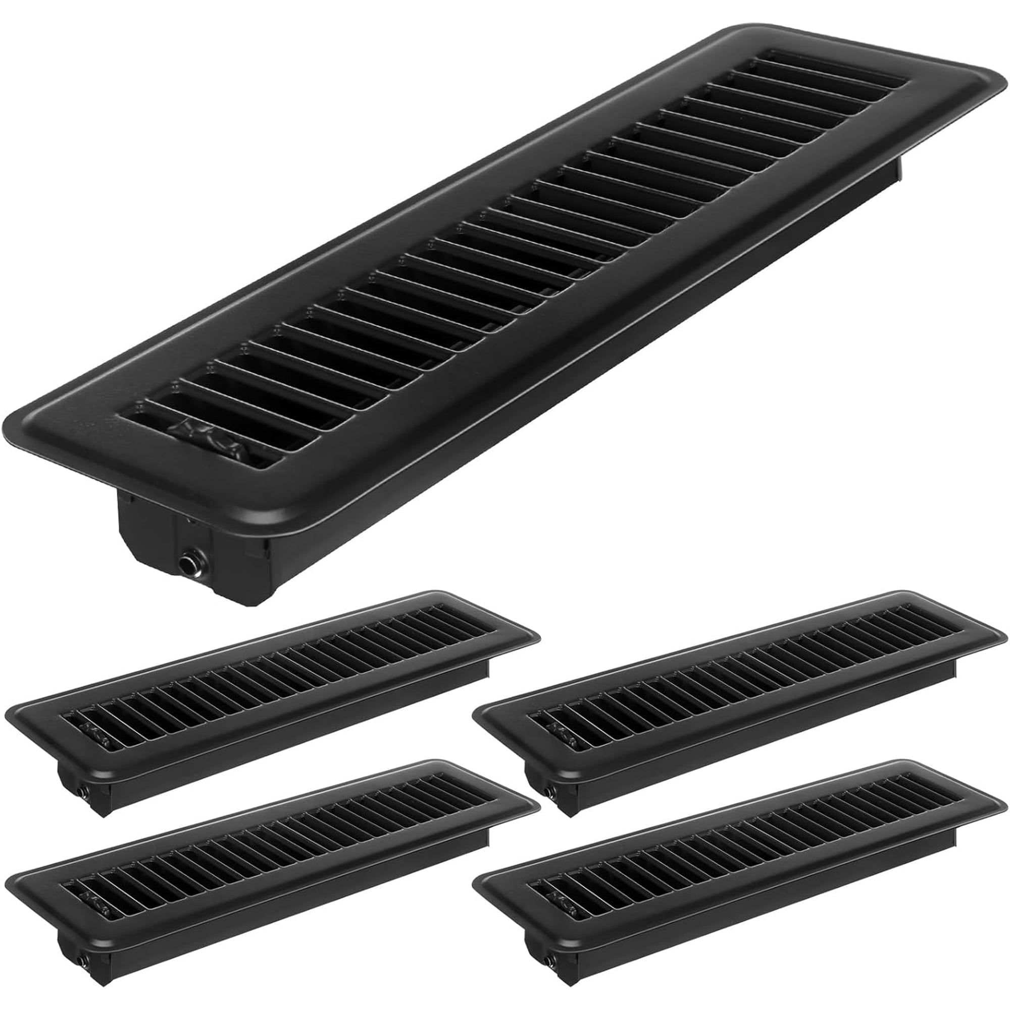 4 Pcs 2 x 12 Floor Register Vent Covers Metal Heavy Duty Black