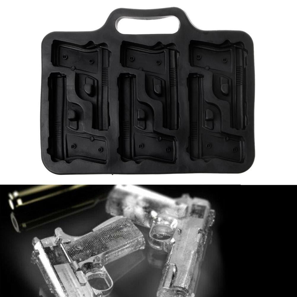 Pistol Gun Bullet Grenade Shape 3D Ice Cube Mold Maker Mold Trays Bar Party  NEW 