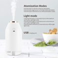 thumbnail image 4 of Humidificador USB para dormitorio, plantas, oficina, humidificador de niebla fría pequeño portátil de 300 ml con luz (blanco) Hs, 4 of 5