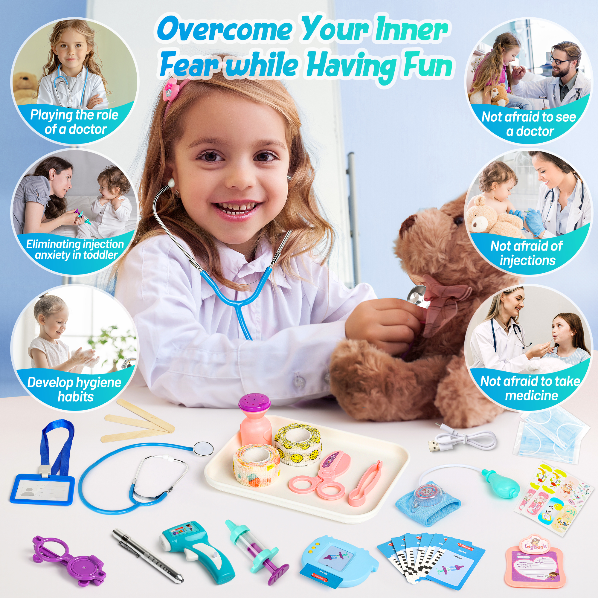Freecat 39-Piece Doctor Kit for Kids with White Coat photo 6