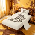 thumbnail image 2 of meiyoeat leopard Bowknot Monogram Art Twin Sheets,Cheetah Print Initial B Bedding,3 Pieces,1 Fitted Sheet and 1 Pillowcase, 2 of 6