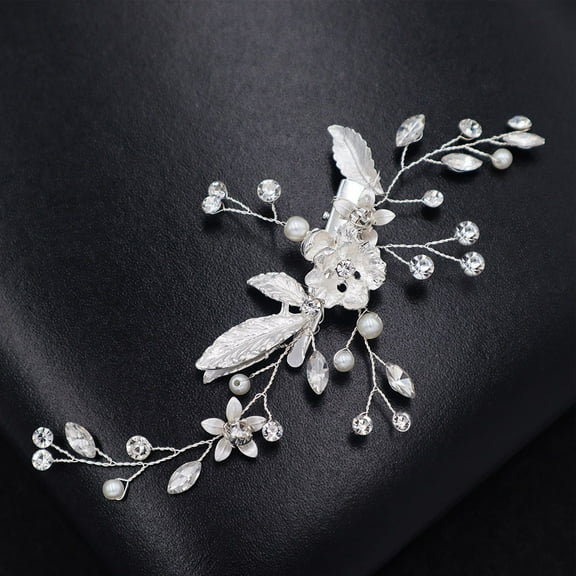 HONMEET Wedding Hair Clip Bridal Hair Barrettes for Women Engagement Silver 1Pack