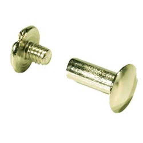 1/4" Chicago Screw Post (0.6 cm) Brass Plated Leathercraft Hardware
