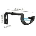 10 Pieces Of Adjustable Black Curtain Rod Brackets Heavy Duty Single ...