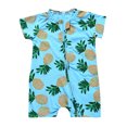 thumbnail image 3 of Penkiiy Baby Boy Girl Romper Short Sleeve Cartoon Zipper Jumpsuit Plain Summer Clothes 3-6 Months Blue, 3 of 4