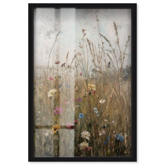 Field of Forgotten Dreams I Shadowbox Print Vintage Floral Art by Art Remedy, Black Frame, 10 x 15
