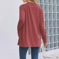 thumbnail image 4 of Evdexr Open Front Cardigan Women Lightweight Long Cover Ups Solid Color Long Sleeve Cardigan Sweaters Fall Thin Knit Loose Shrugs with Pockets Wine XL, 4 of 4