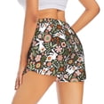 thumbnail image 3 of Sigee Rabbits on Floral for Women's Athletic Shorts High Waisted Running Shorts Pocket Sporty Short Gym Elastic Workout ShortsSmall, 3 of 9
