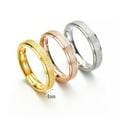 thumbnail image 5 of 4MM Rose Gold/Silver Frosted Band Men Women Stainless Steel Wedding Ring Sz 5-10, 5 of 9