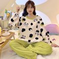 thumbnail image 1 of Pijama de oso de cereza dulce de dibujos animados para mujer, otoño e invierno, franela gruesa, cuello redondo, cordón suelto, lindo traje para niña, 1 of 6