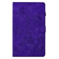 thumbnail image 5 of ELEHOLD Flip Folio Leather Case for Samsung Galaxy Tab A7 Lite 8.7 (2021) Butterflies Tower Pattern Card Slots Auto Wake/Sleep Kickstand Function Multi-Functional Shockproof Slim Case,Purple, 5 of 7
