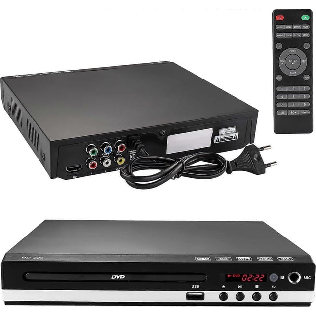 1080p DVD Player All Region Free DVD CD USB Player with HDMI AV RCA Output Cable